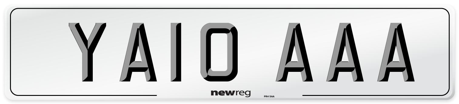 YA10 AAA Number Plate from New Reg